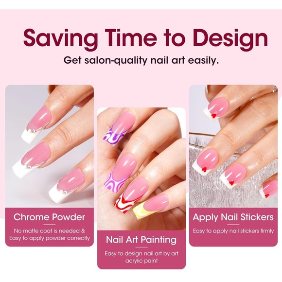 150 Pink French Soft Gel Nail Tips, Short Square, 3 in 1, Tips for Nails Art - Picture 4 of 12